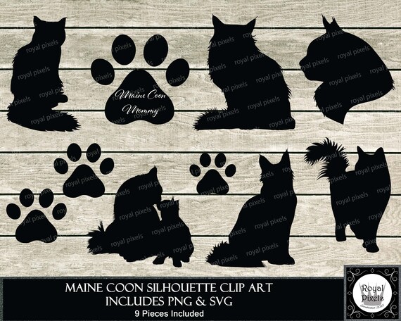 Maine Coon Silhouette Clip Art Set 9 Piece Cat Silhouette Etsy Maine Coon Silhouette Clip Art Set 9 Piece Cat Silhouette Etsy