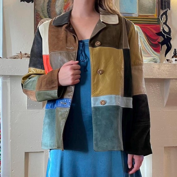 Vintage 70s leather patchwork jacket - Gem Vintage 70s leather patchwork jacket - Gem