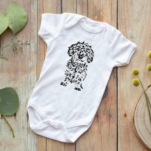 Wire Haired Dachshund Baby Bodysuit, Dachshund Gift, Baby Shower Gift, Wiener Dog Baby Clothes, Doxie Baby Clothes, Dachshund Baby Grow