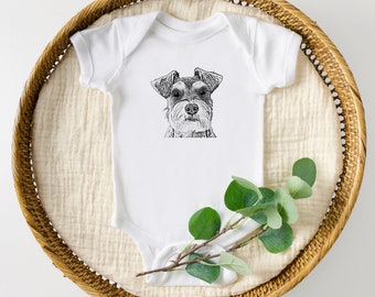 Schnauzer Baby Gifts, Schnauzer Gifts, Cute Baby Clothes, Standard Schnauzer Lover Gift, Miniature Schnauzer Dog Baby Grow