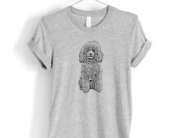 Poodle Shirt, Poodle Gifts, Poodle Art Dog Mom Shirt For Standard Poodle Lovers, Unisex Dog T Shirts, Toy Poodle Print