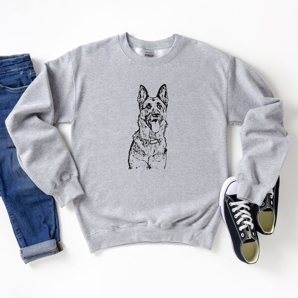 German Shepherd Sweatshirt, German Shepherd Gifts, Dog Mom Gifts For Alsatian Lovers, Dog Dad Sweatshirt, Cute German Shepherd Pullover