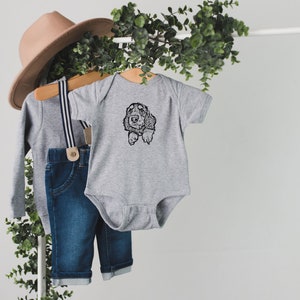 Long Haired Dachshund Baby Clothes, Dachshund Baby Bodysuit, Long Haired Dachshund Gift, Baby Shower Gift, Doxie Puppy Wiener Dog Baby Grow