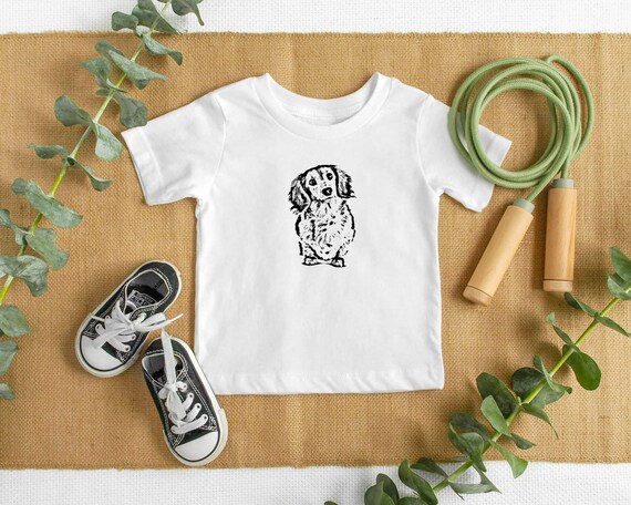 Cute Head Tilt Long Haired Dachshund Print Baby T Shirt Etsy
