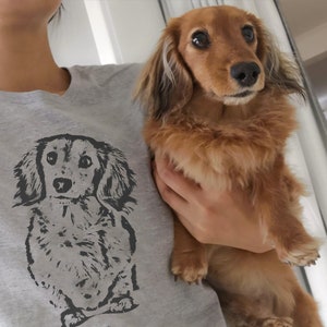 Long Haired Dachshund Head Tilt T-Shirt, Cute Dachshund Gift, Wiener Dog Shirt, Doxie Mom Shirt, Long Haired Dachshund Shirt image 8