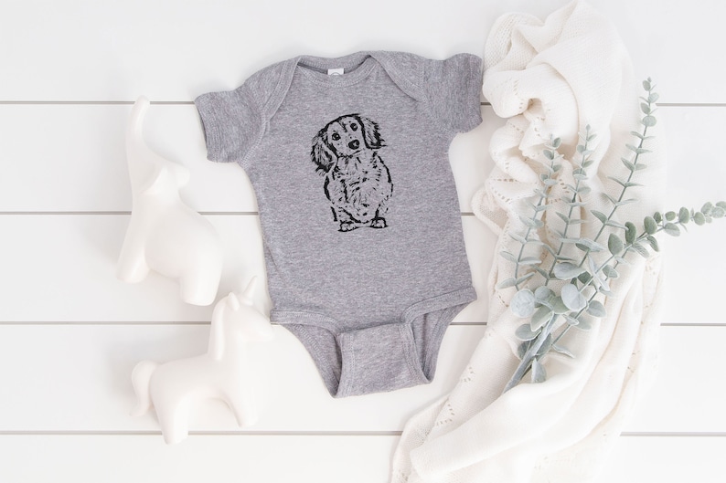 Long Haired Dachshund Baby Clothes Dachshund Baby Bodysuit Etsy UK