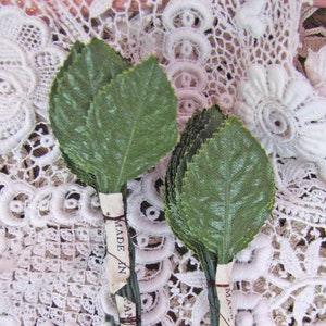 Vintage Old Storestock Millinery Rose Leaves - Made in Japan