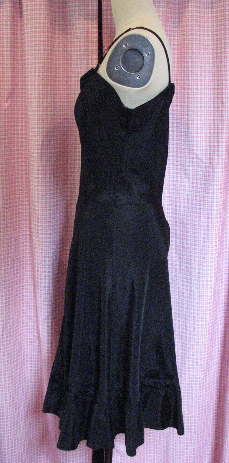 Vintage 1930's/1940's Black Satin Dress or Under Dress - Etsy