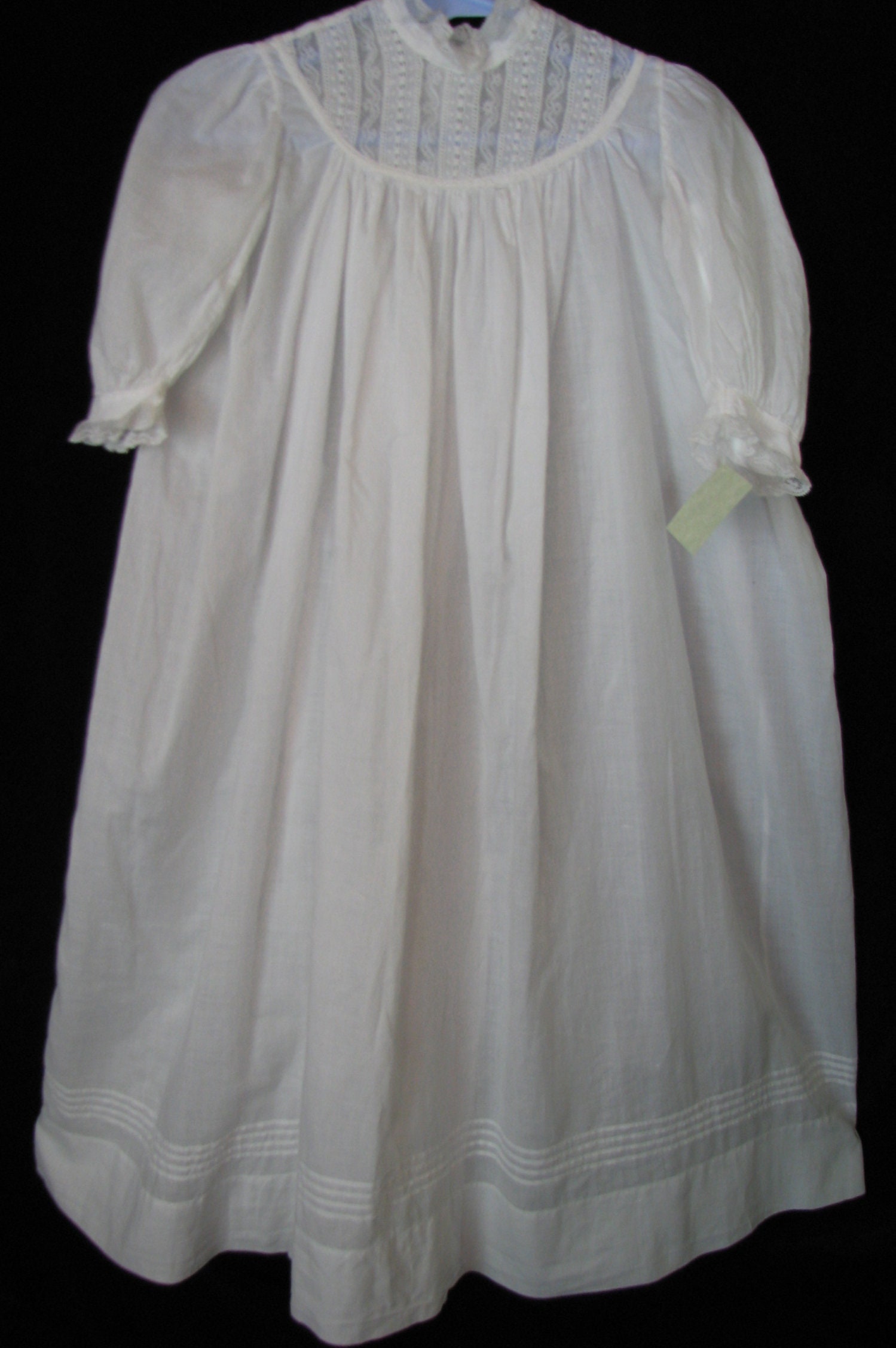 Lovely Antique Vintage Long Pintuck, Eyelet, Embroidery and Lace Dress ...