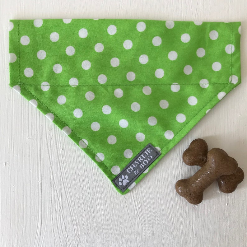 Green Dog Bandana Polka Dot Dog Bandana Girl Dog Bandana Etsy