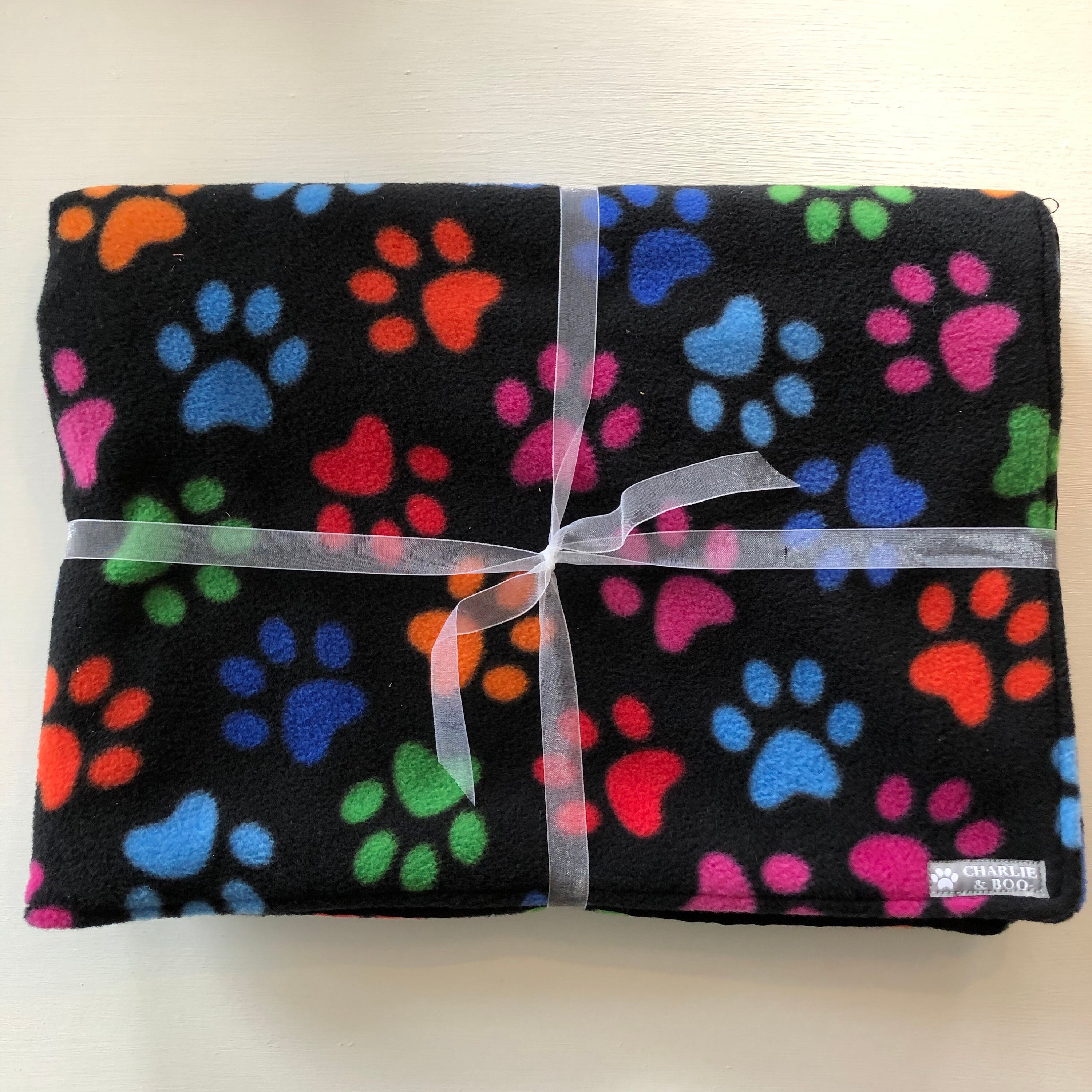 Multi colour paw print pet blanket Pet snuggle blanket Dog Etsy