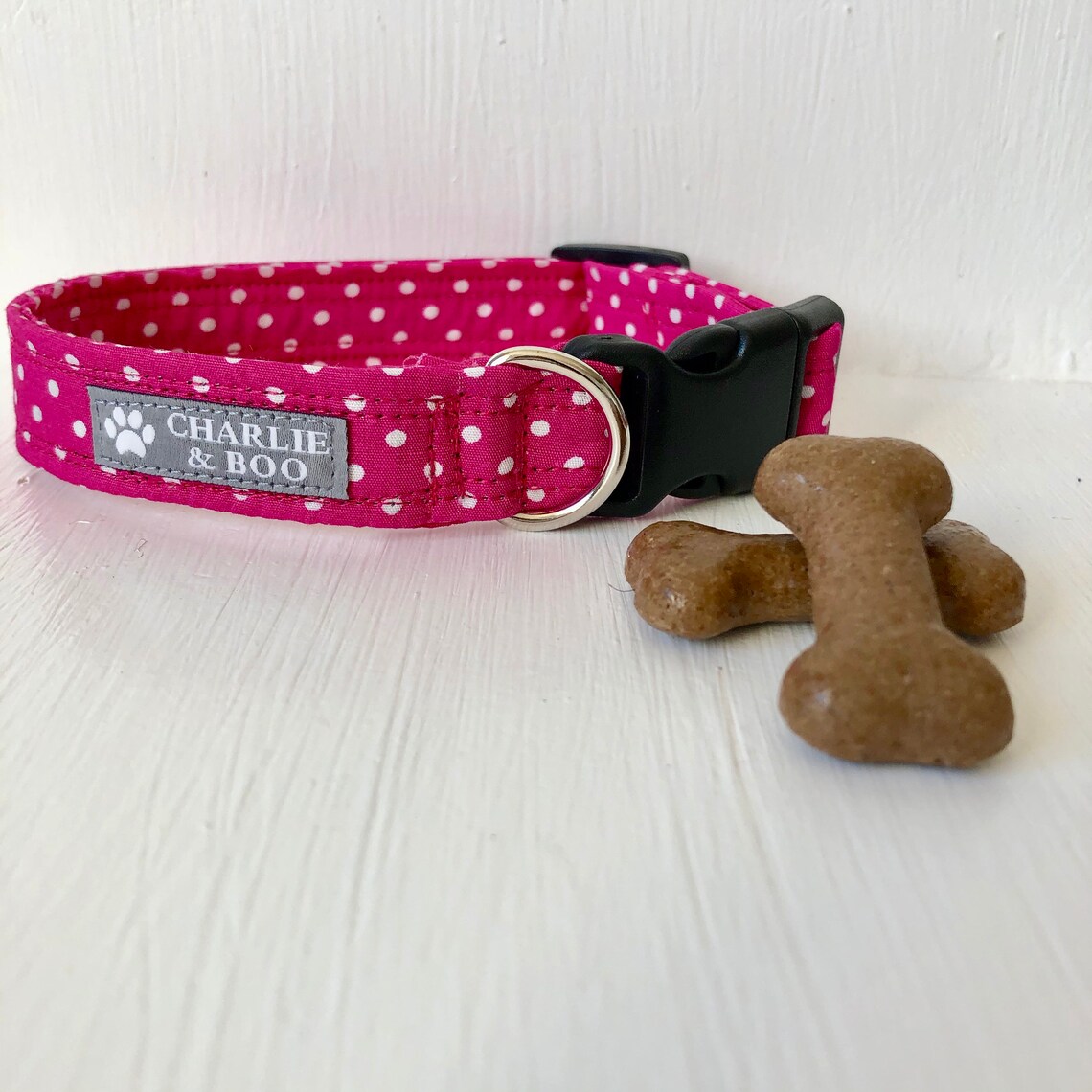 Pink dog collar and lead Collar and leash set Girl dog Etsy