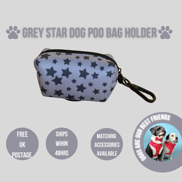 Porte-sac à caca de chien étoile gris, distributeur de sac à caca de chien, support de sac à caca de chien, pochette à excréments de chien, sac à caca de chien, distributeur de sac pour chien, sac à caca de chien étoile