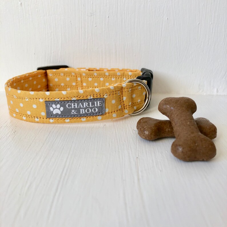 Yellow Polka Dot Dog Collar and Lead Dog Collar Dog Lead Etsy