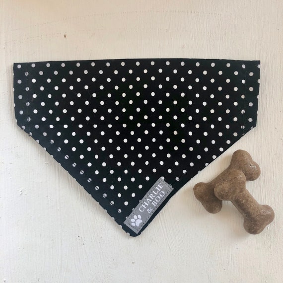 Black Dog Bandana Polka Dot Dog Bandana Puppy Bandana Etsy UK