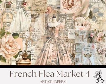 French Flea Market Printable Junk Journal Kit: Vintage Ephemera (Digital Download)