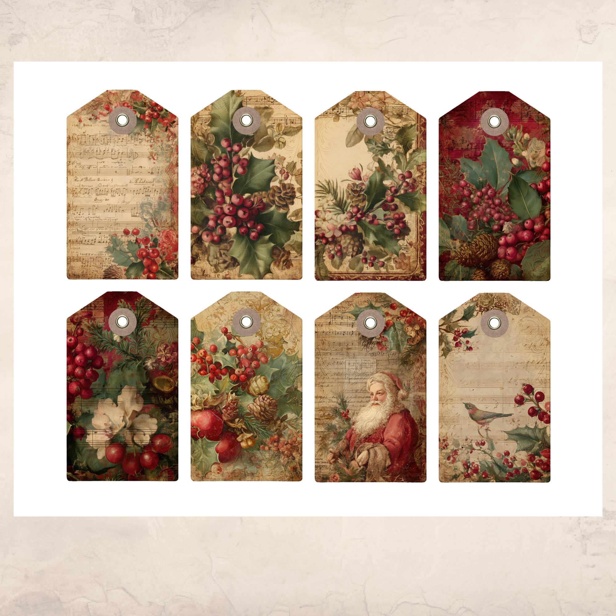 Yuletide Tag Victorian Yuletide Gift Tags: Printable Tags for Holiday Christmas ...