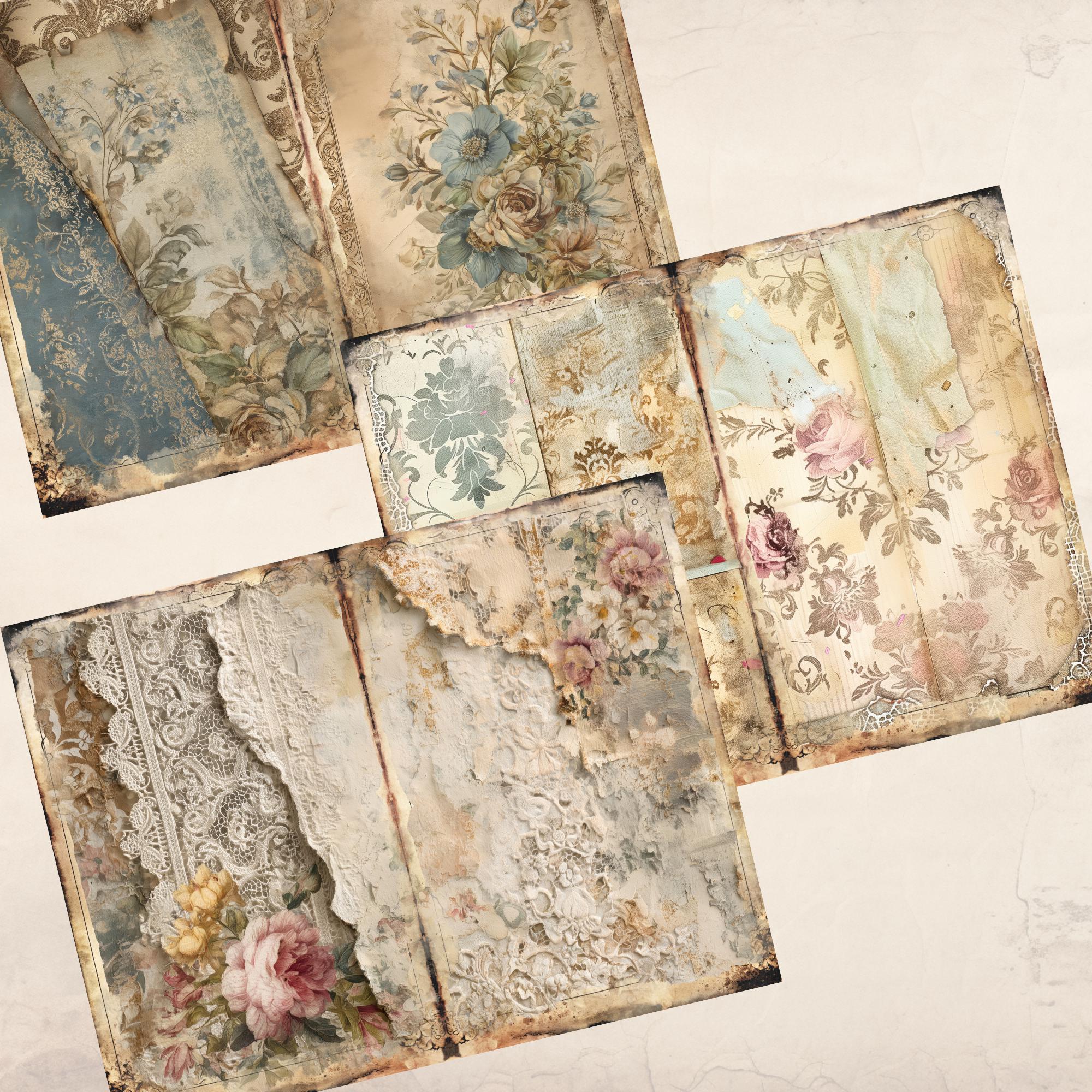 Victorian Wallpaper Junk Journal Kit - Vintage Floral Digital ...
