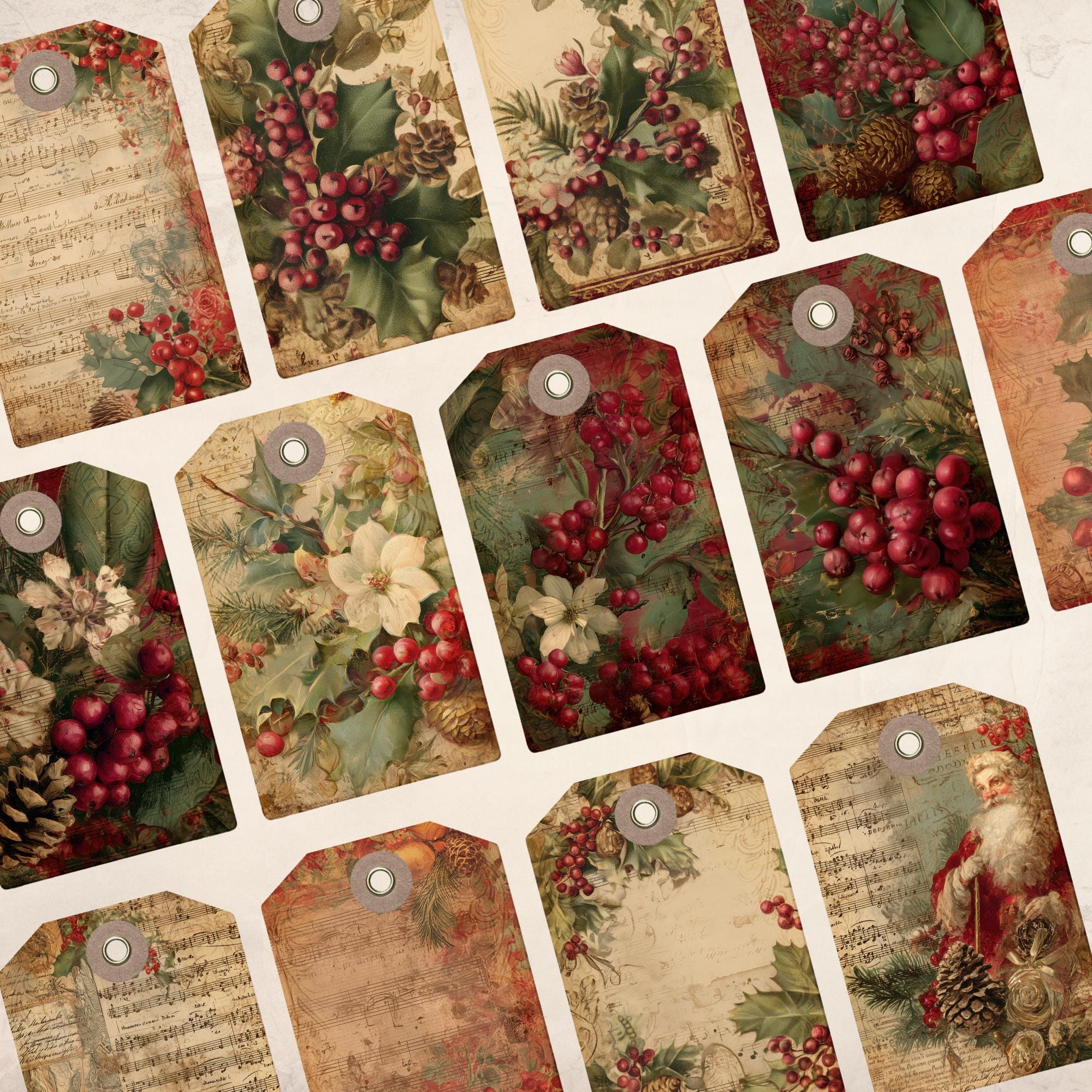 Yuletide Tag Victorian Yuletide Gift Tags: Printable Tags for Holiday Christmas ...