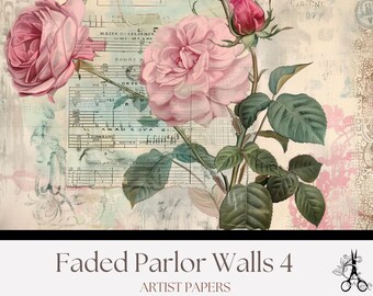 Shabby Chic Junk Journal Pages: French Romantic Printable Background Papers (Digital Download)