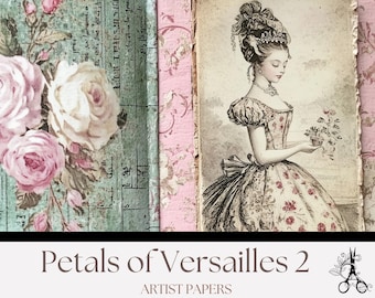 Kit de diário de lixo de Versalhes: itens vintage franceses, papéis de colagem (download digital)