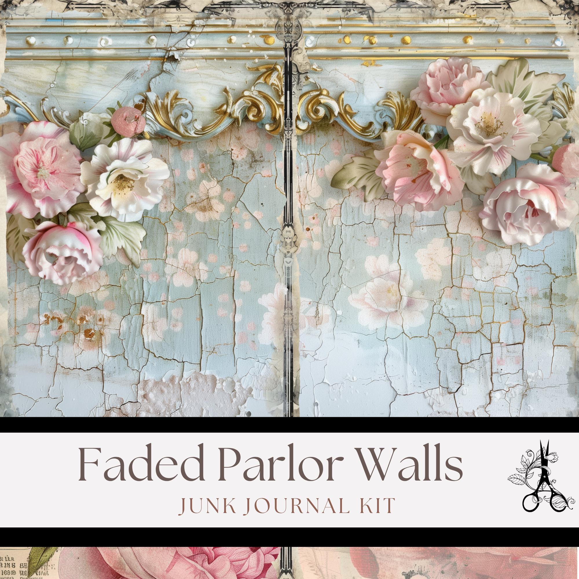 French Shabby Chic Junk Journal Kit: Faded Roses Ephemera (digital ...