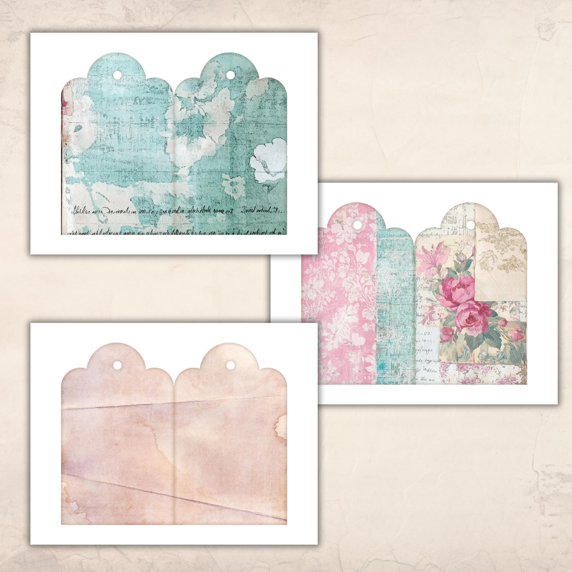 Dragonfly Rose Loaded Pocket Tag Ephemera Kit: Shabby Chic Teal Pink ...