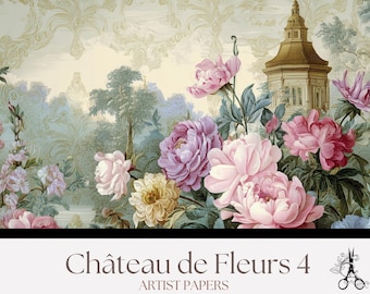 Páginas de diário do Château de Fleurs: papéis de artistas florais franceses (download digital)