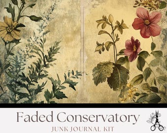 Kit para Diário de Arte Desbotado de Conservatório: Efêmeros Botânicos da Floresta (Download Digital)