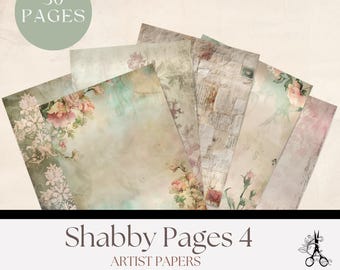 Shabby Papers Set 4 for Junk Journals: Vintage Ephemera, Collage Pages (Digital Download)