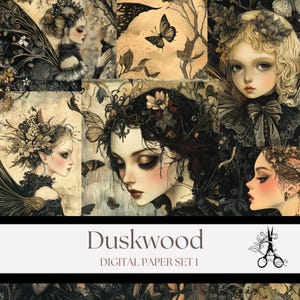 Duskwood Gothic Fairy Journal Kit: Dark Woodland Decoratief papier en ephemera voor kunstenaars