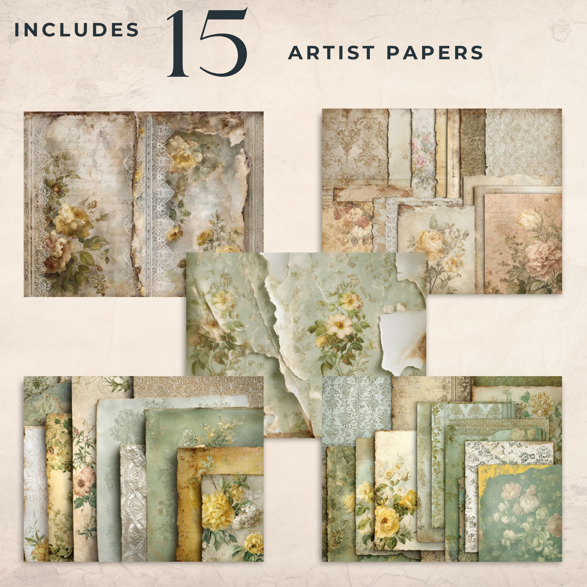 Victorian Wallpaper Digital Paper Set: Junk Journal Scrapbook Pages ...