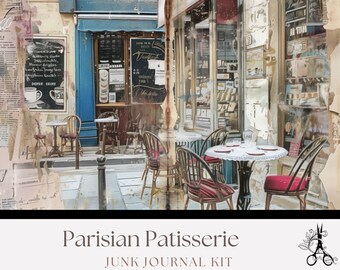 French Cafe Junk Journal Kit: Parisian Patisserie Papers (Digital Download)
