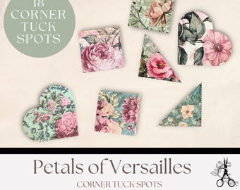 Versailles Junk Journal Ephemera: Vintage French Corner Tuck Spots (Digital Download))