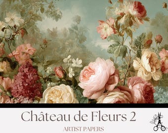 Páginas de diário de lixo rococó: itens efêmeros florais do castelo (download digital)