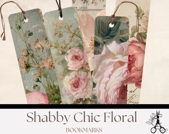 Shabby Chic Floral Printable Bookmarks: Vintage Garden Literary Ephemera and Tags for Book Lovers