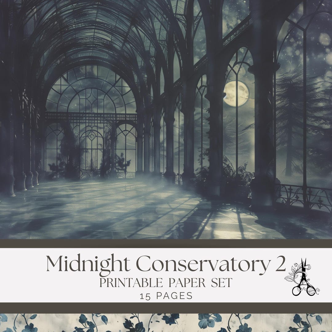 Gothic Botanical Junk Journal Pages | Midnight Conservatory Set 2 ...