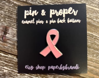 Pink Ribbon Enamel Pin