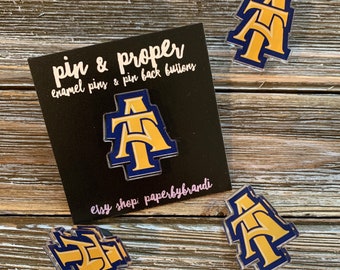 A&T Acrylic Lapel Pin