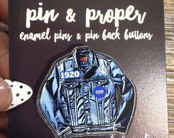Zeta Jean Jacket Acrylic Lapel Pin