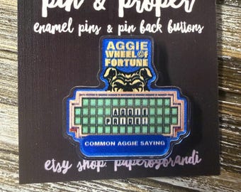 A&T Aggie Wheel of Fortune  Acrylic Lapel Pin