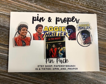 Aggie Thriller  Acrylic Lapel Pin Pack (3 pins)