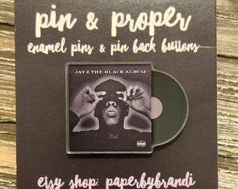 Black Album Vinyl Record Acrylic lapel Pin