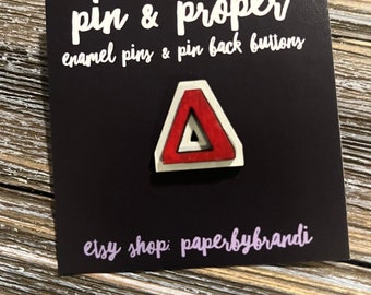 Delta Hand Painted Wood Lapel Pin