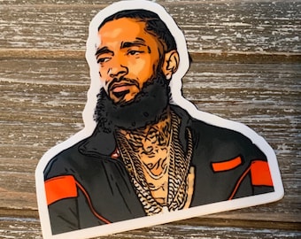 Nipsey Sticker- Black/Red