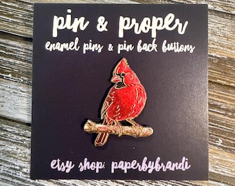 Cardinal Enamel Pin
