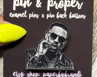 Black & White Dot Christopher Inspired Acrylic Pin