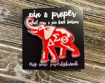 XL DST Elephant Acrylic Pin