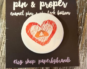 Delta Pyramid Heart Pin Back Button