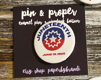 Juneteenth Flag  Pin Back Button